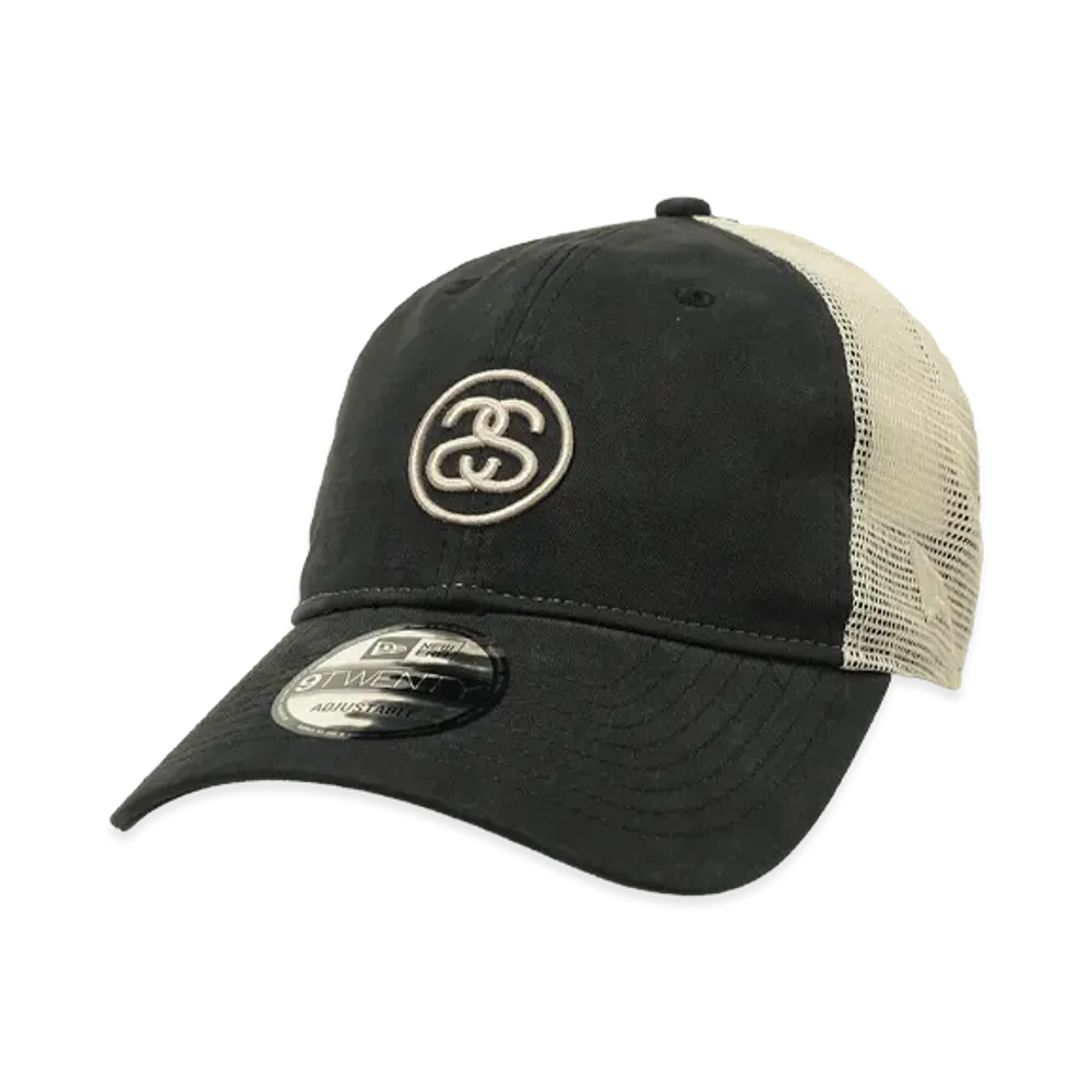Stussy x NEW ERA 9Twenty SS Link Trucker "Black"