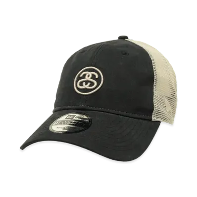 Stussy x NEW ERA 9Twenty SS Link Trucker "Black"