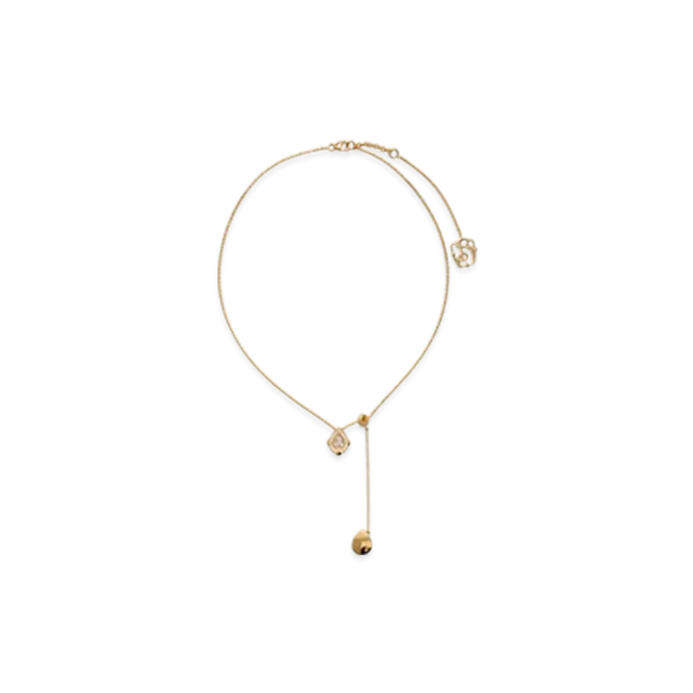 Burberry Shield Pendant Necklace "Gold/Clear"