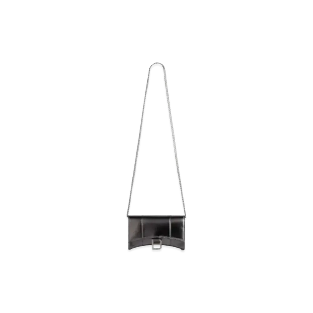 BALENCIAGA Hourglass Chain Mini Wallet "Gray"