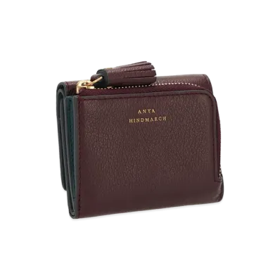 Anya Hindmarch Mini Trifold Zip Peeping Eyes "Burbundy"