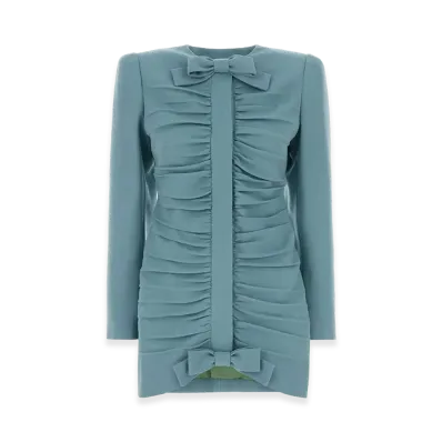 Valentino Women's Wool Mini Dress "Turquoise/Light Blue"