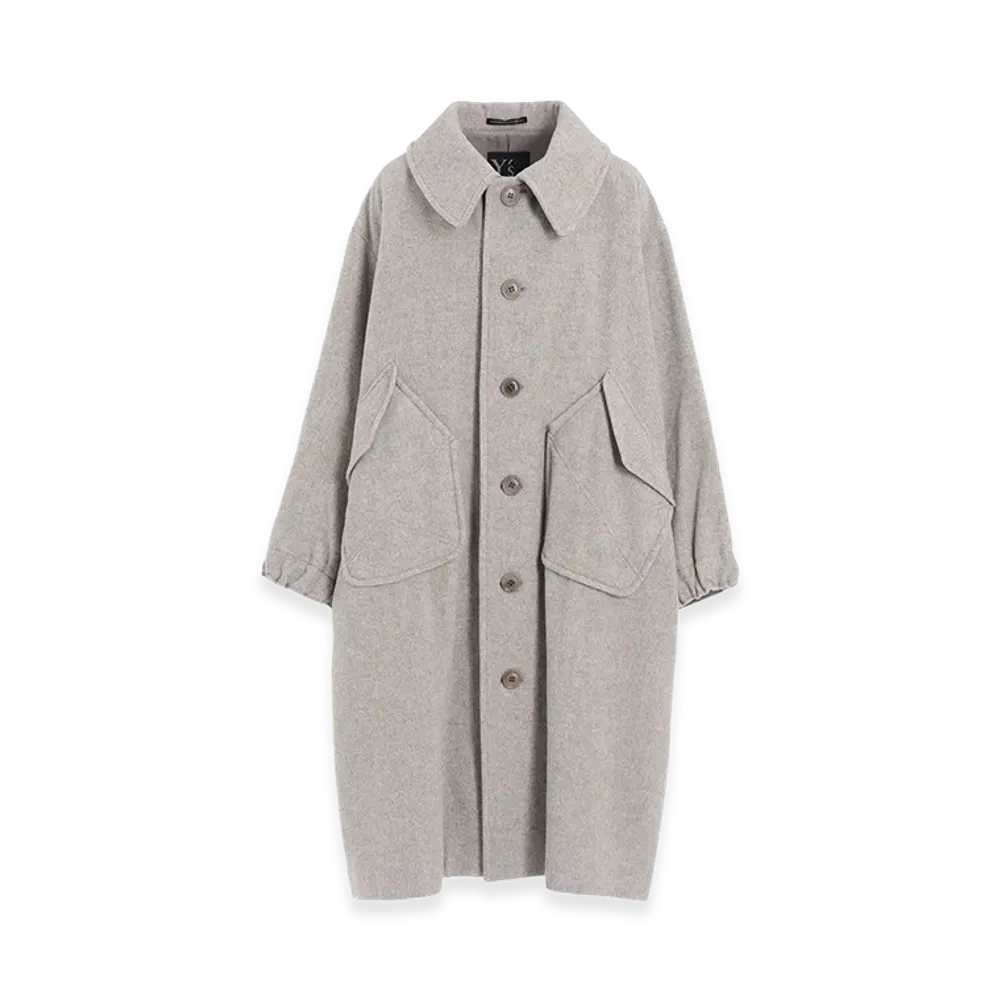 Y's Airy Mosser Big Pocket Coat "Light Grey"