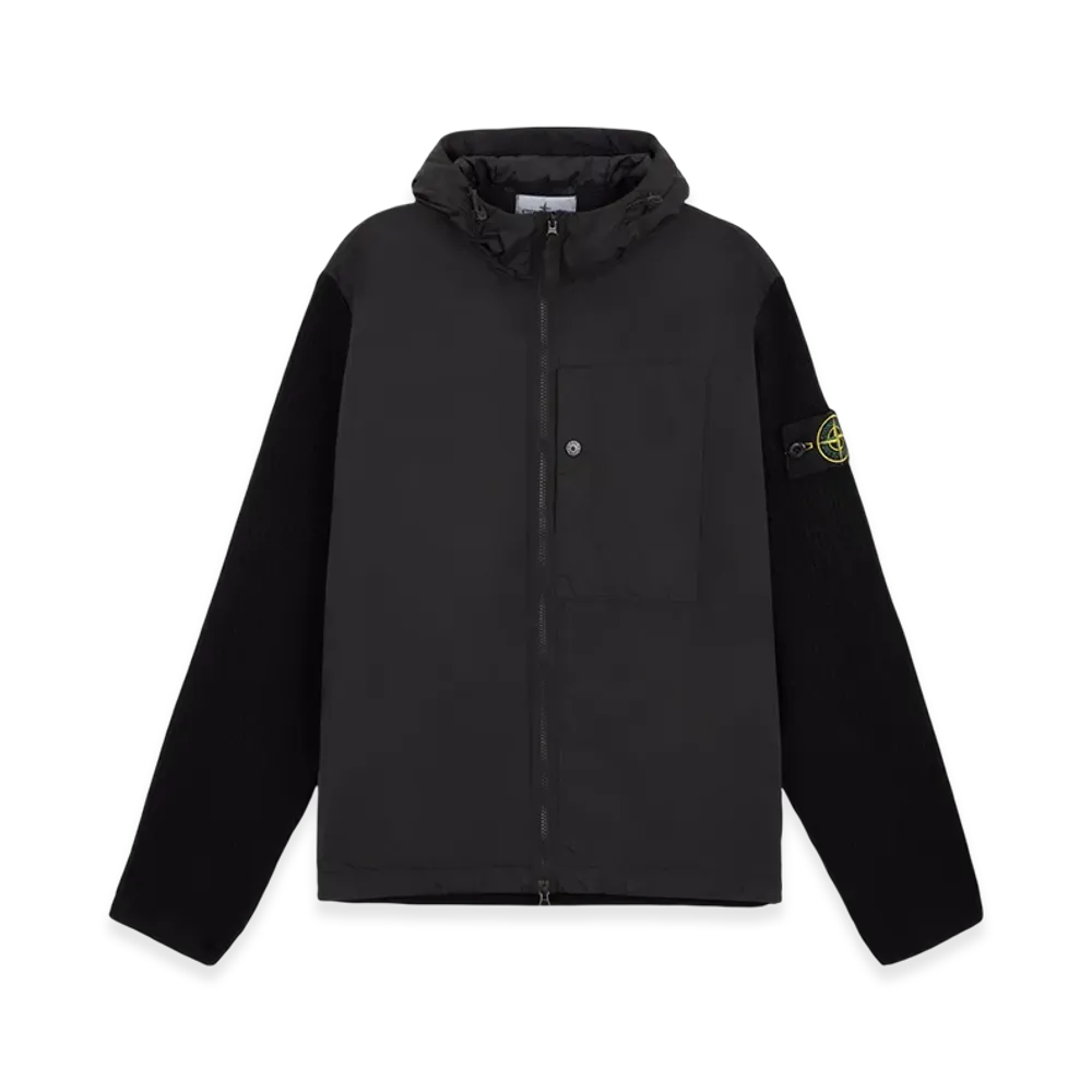 Stone Island 45637 Crinkle Reps R-NY with Primaloft-TC Wind-Resistant Hooded Blouson - 24FW "Black"