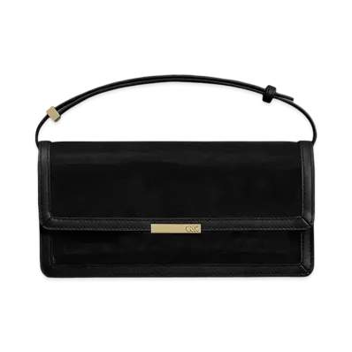 CHARLES & KEITH Linear Mesh And Leather Monogram Shoulder Bag "Black"