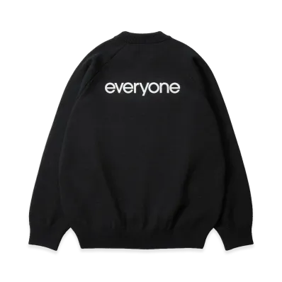 everyone Original Logo Milano Rib Knit Crew Sweater "Black"
