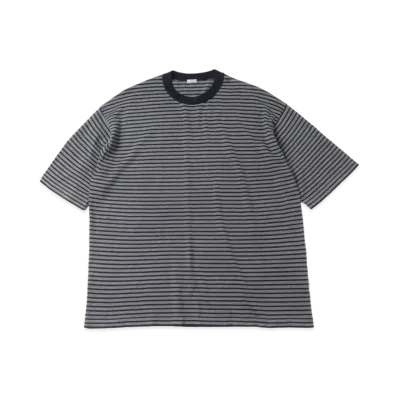 A.PRESSE High Gauge S/S Striped T-Shirt "Navy Ecru"