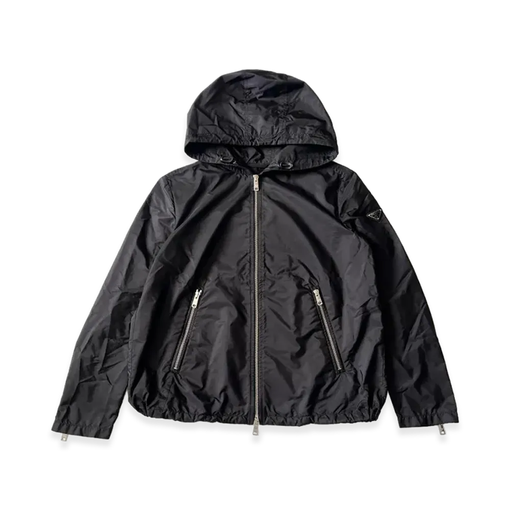 PRADA Women's Double Zip Up Hooded Parka "Black"