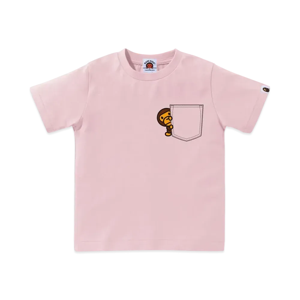 A BATHING APE Milo Fake Pocket Tee "Pink"