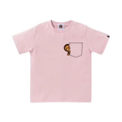 A BATHING APE Milo Fake Pocket Tee "Pink"