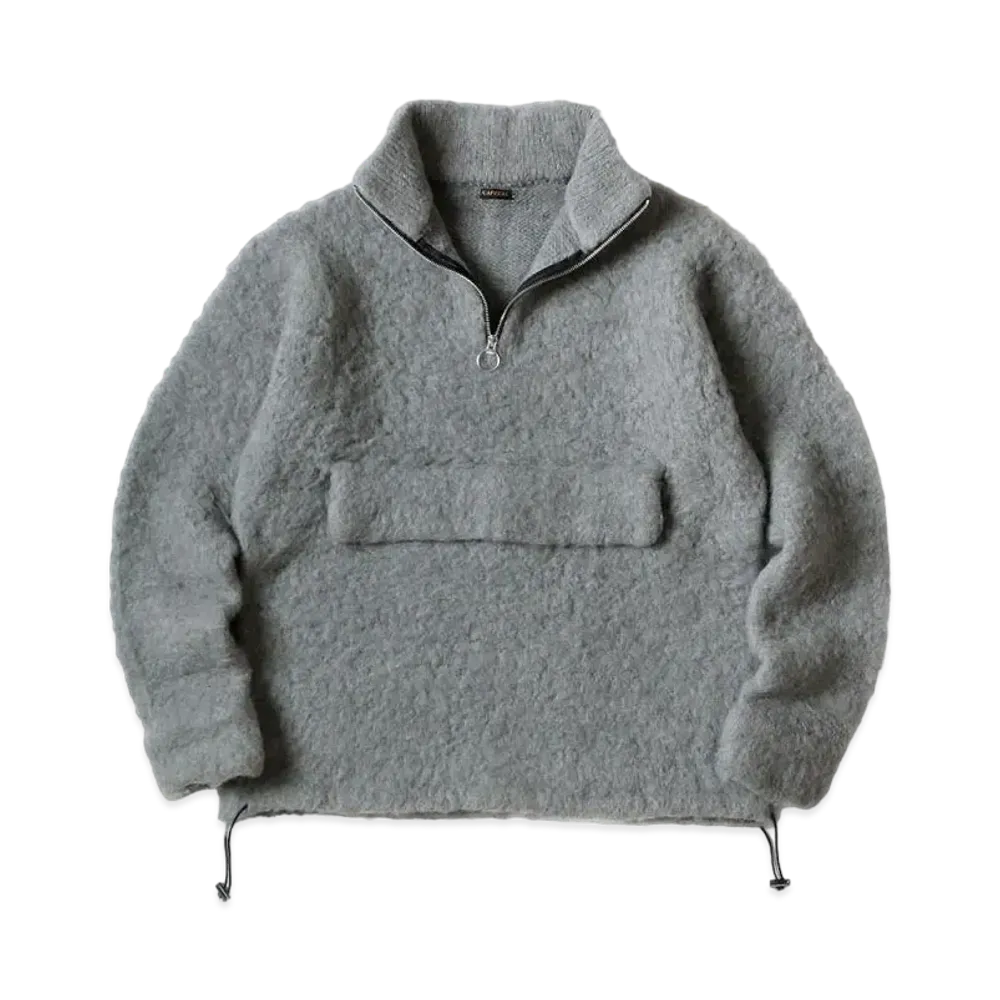 KAPITAL 5G Mohair Half Zip Anorak "Grey"