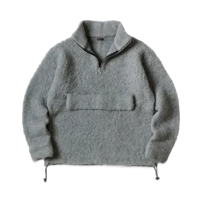 KAPITAL 5G Mohair Half Zip Anorak "Grey"