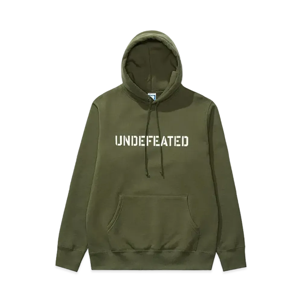 UNDEFEATED STENCIL LOGO PULLOVER HOOD - 20078 "Olive"