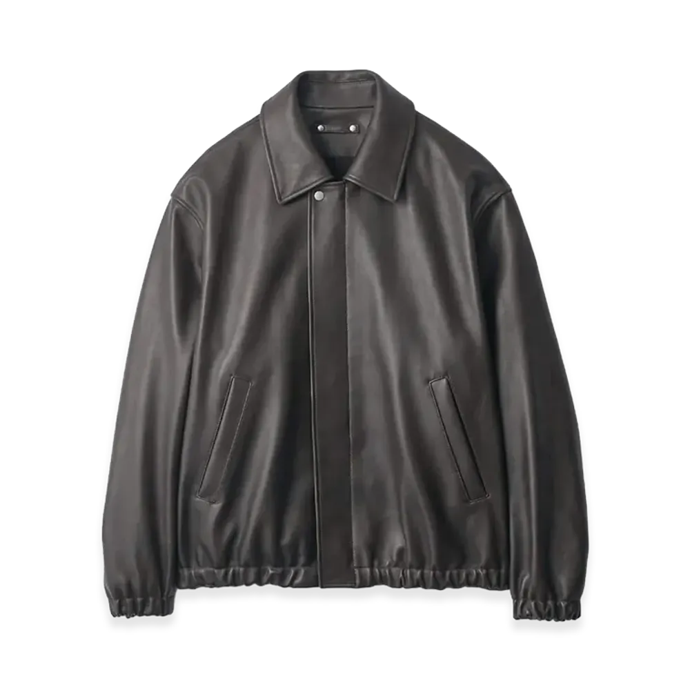 ssstein Sheep Leather Zip Short Jacket "Vintage Black"