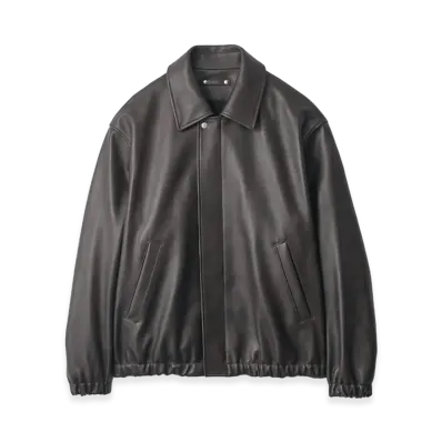 ssstein Sheep Leather Zip Short Jacket "Vintage Black"