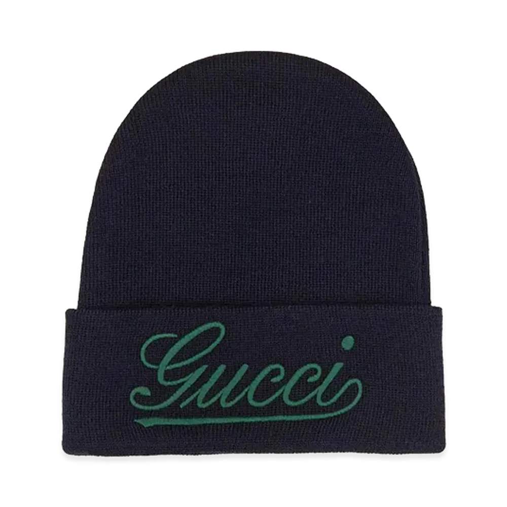GUCCI Wool Beanie Hat "Blue"