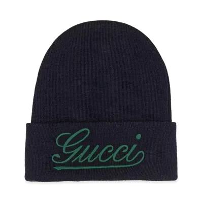 GUCCI Wool Beanie Hat "Blue"
