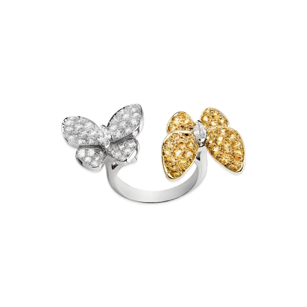 Van Cleef & Arpels Deux Papillons Entre les Doigts ring "18K White gold/Sapphire/Diamond"