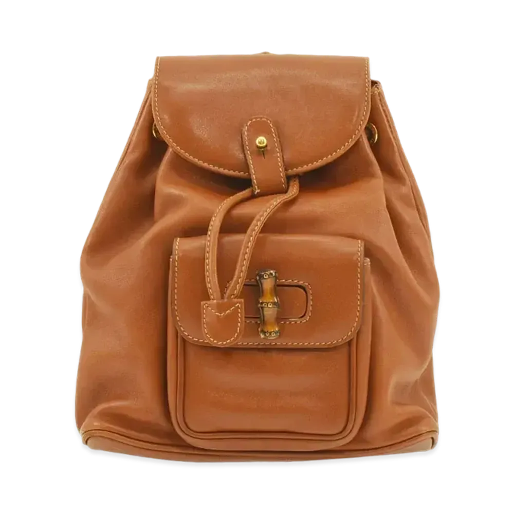 GUCCI Backpack Mini Bamboo Leather "Camel"