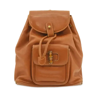 GUCCI Backpack Mini Bamboo Leather "Camel"