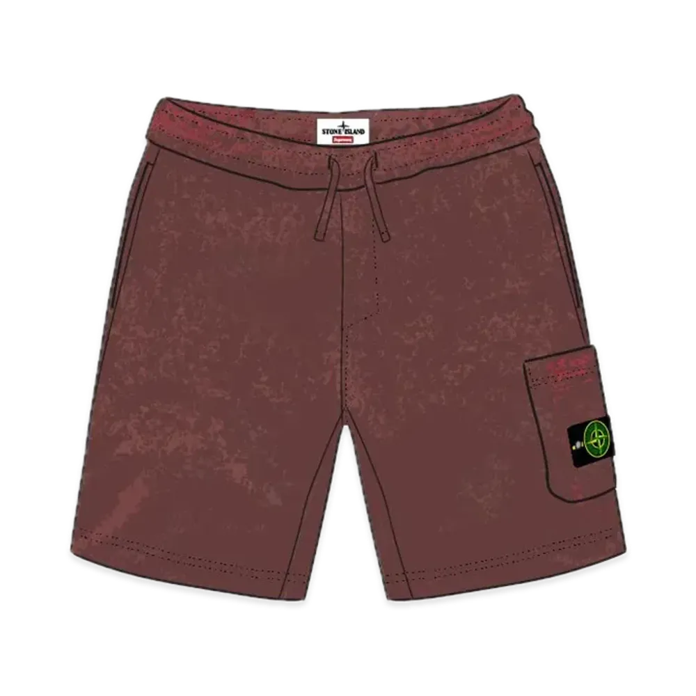 Supreme x Stone Island Sweatshort "Red"