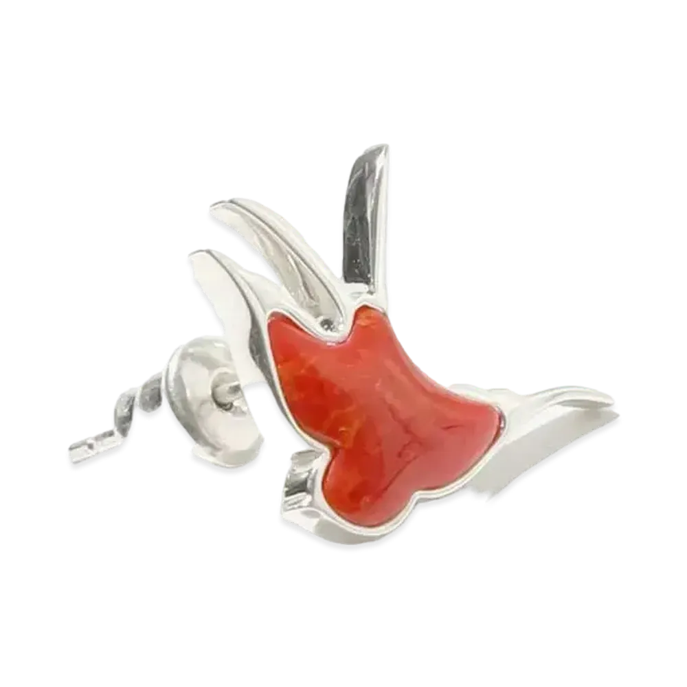 Needles Swallow Motif One Ear Earring "Red"