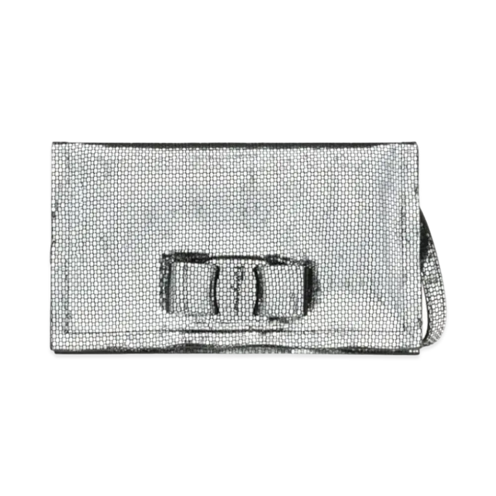 Salvatore Ferragamo Viva Bow Mini Bag "Silver/Black"
