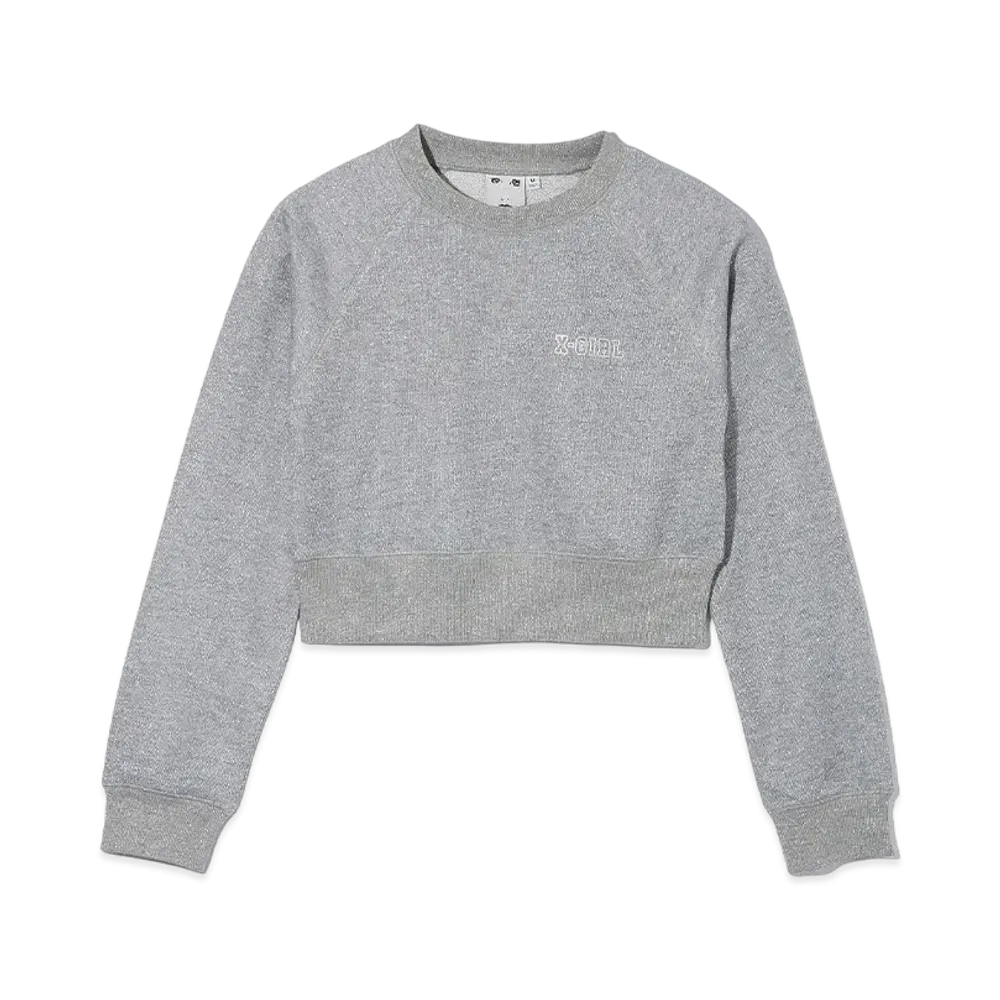 X-Girl Glitter Sweat Crew Neck Top "Grey"