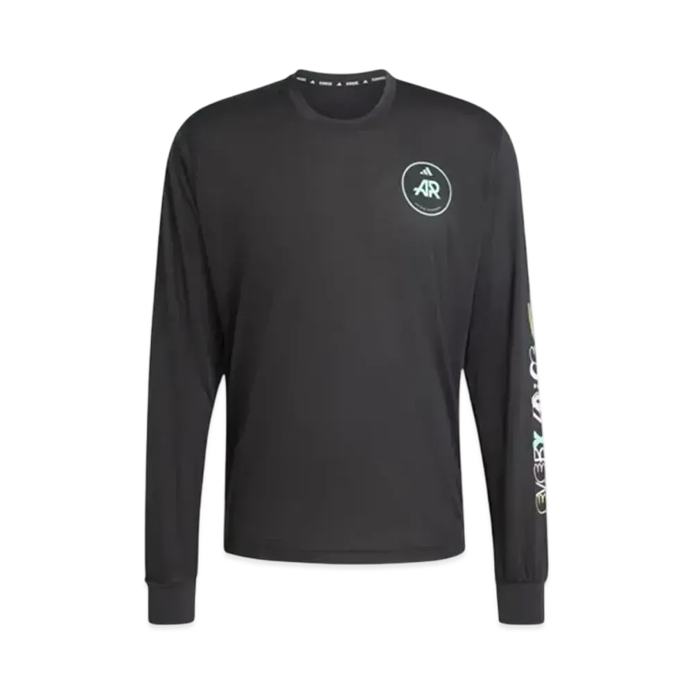 adidas Own The Run Adidas Runner Long Sleeve T-shirt (Gender Neutral) "Black/Black"