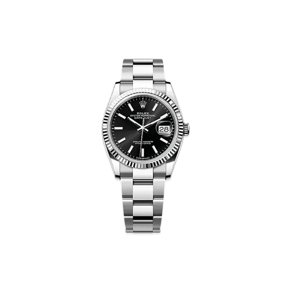 ROLEX Datejust 36 Oystersteel & White Gold "Black"