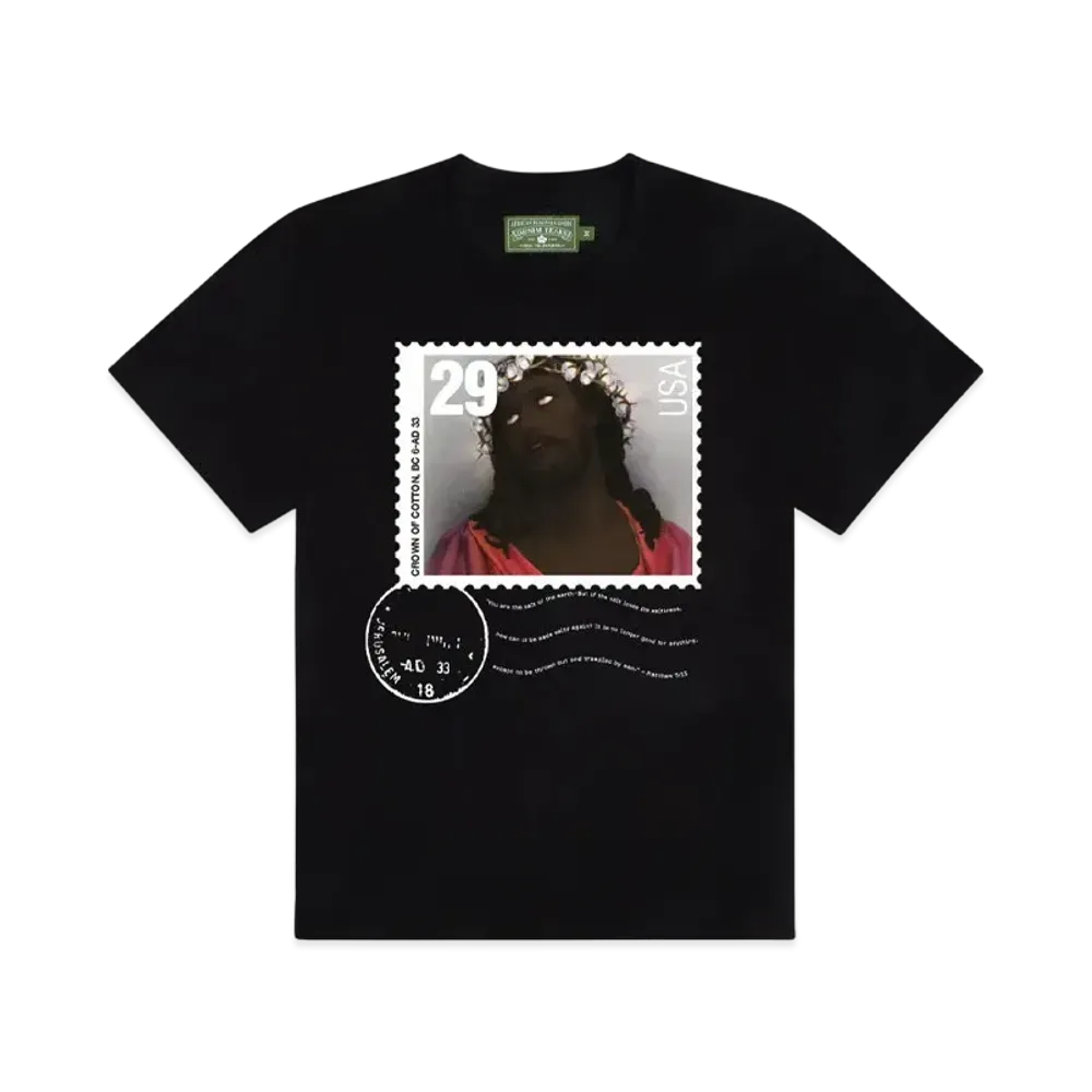 DENIM TEARS Crown of Cotton Stamp Tee "Black"
