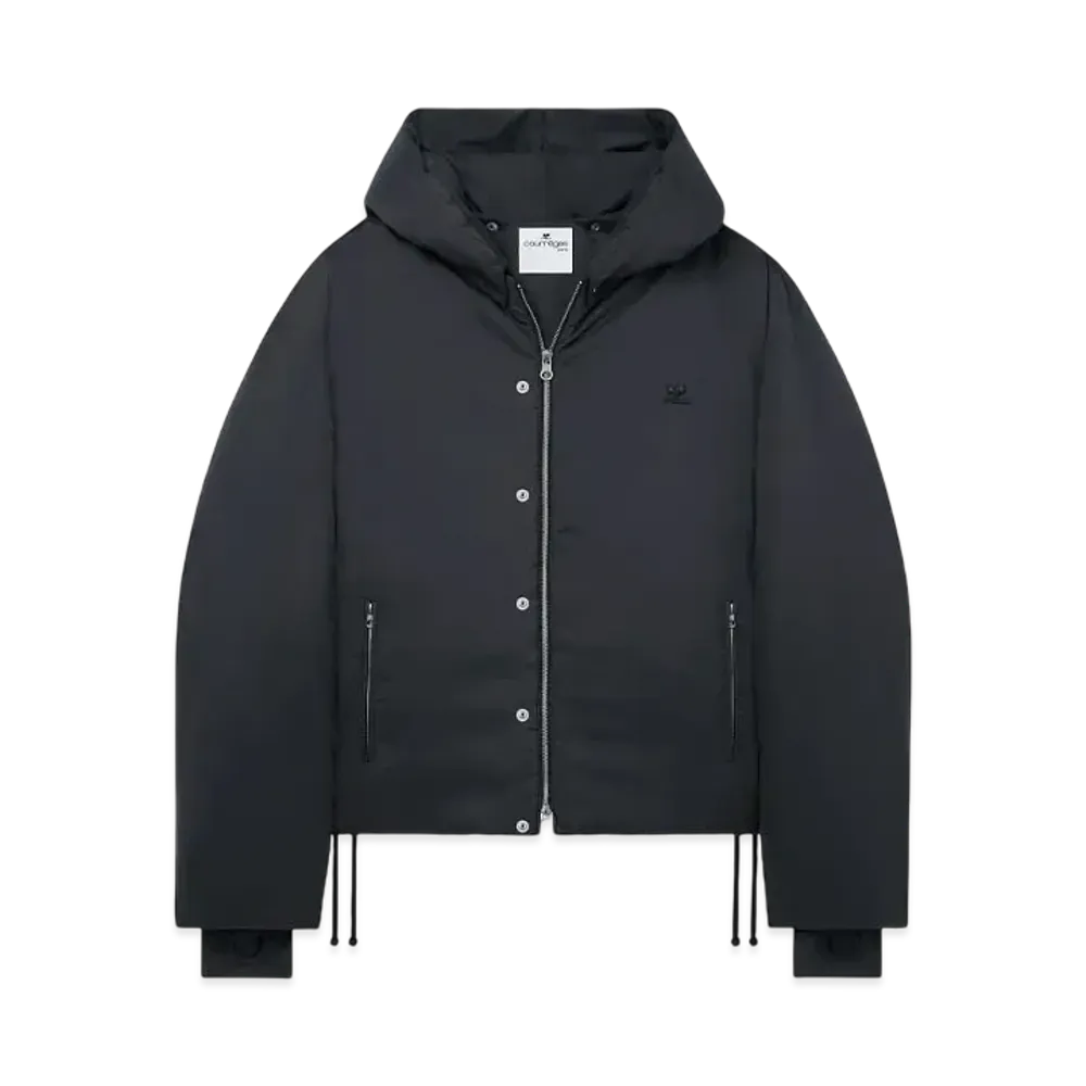 Courreges Hooded Puffer Jacket "Black"