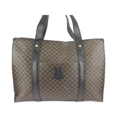 CELINE Macadam PVC Leather Tote Bag "Brown"