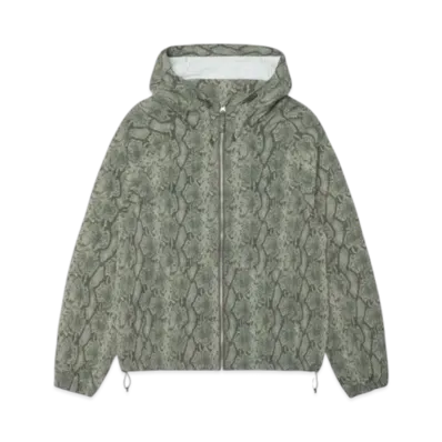 Stussy Beach Shell Snake Print Nylon "Olive"