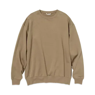 AURALEE ELASTIC HIGH GAUGE SWEAT P/O "Light Brown"