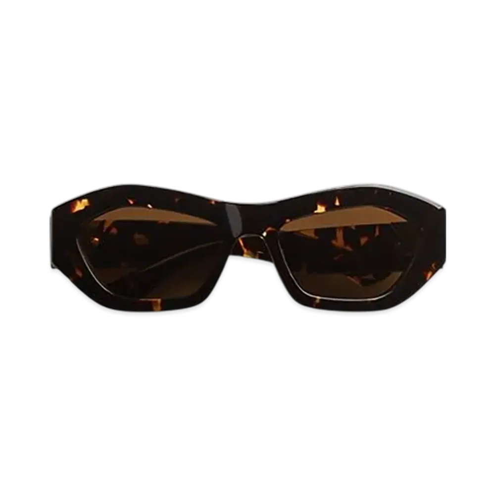 Bottega Veneta Angle Hexagonal Sunglasses "Havana/Brown"
