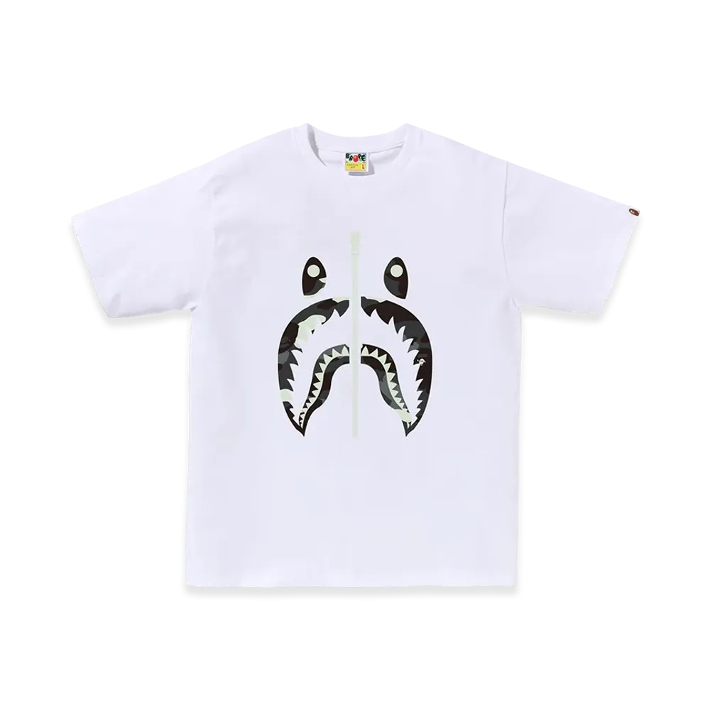 A BATHING APE Shark Tee Kids "White"