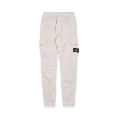 Stone Island 32611 Patch Logo Corduroy Cargo Pants - 23FW "Off White"
