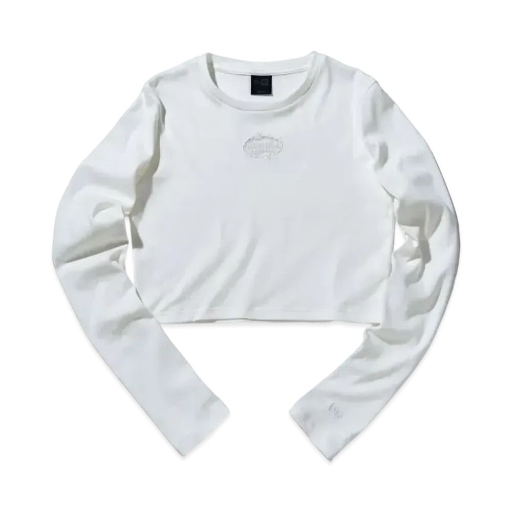 NEW ERA BLACK LABEL SS25 Women's Long Sleeve Cropped T-shirt "Off White"