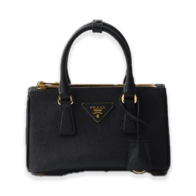 PRADA Saffiano Leather Mini Bag "Black"