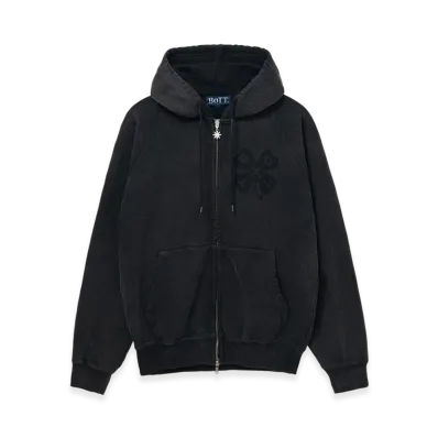 BoTT Washed Lucky Logo Zip Hoodie "Washed Black"