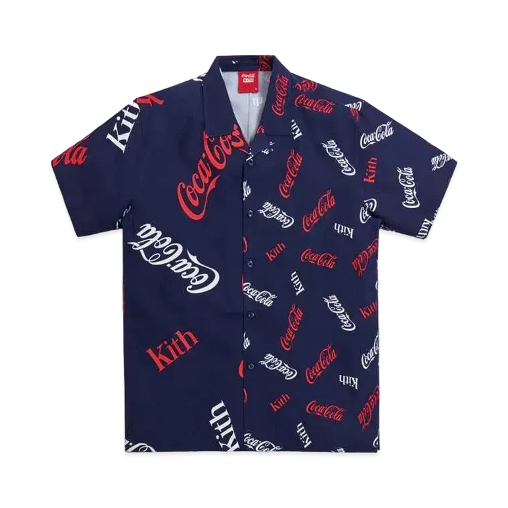 Kith x Coca-Cola Printed Camp Collar Shirt "Navy"
