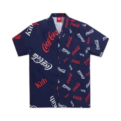 Kith x Coca-Cola Printed Camp Collar Shirt "Navy"