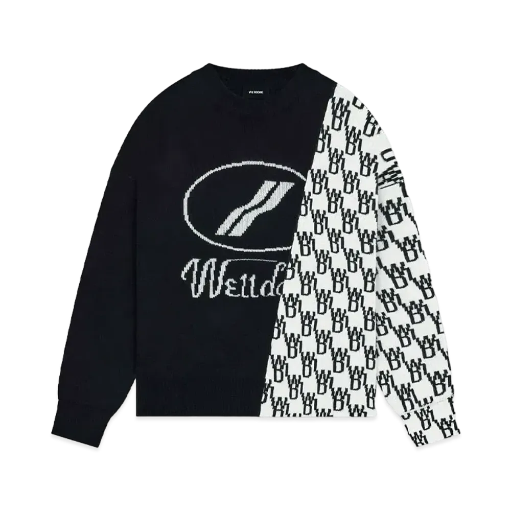 WE11DONE WD1 Graphic Mix Logo Sweater "Black"
