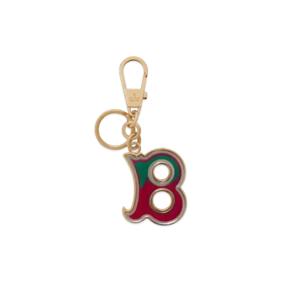 GUCCI Letter B Plexiglas Keychain "Dark Red/Gold"