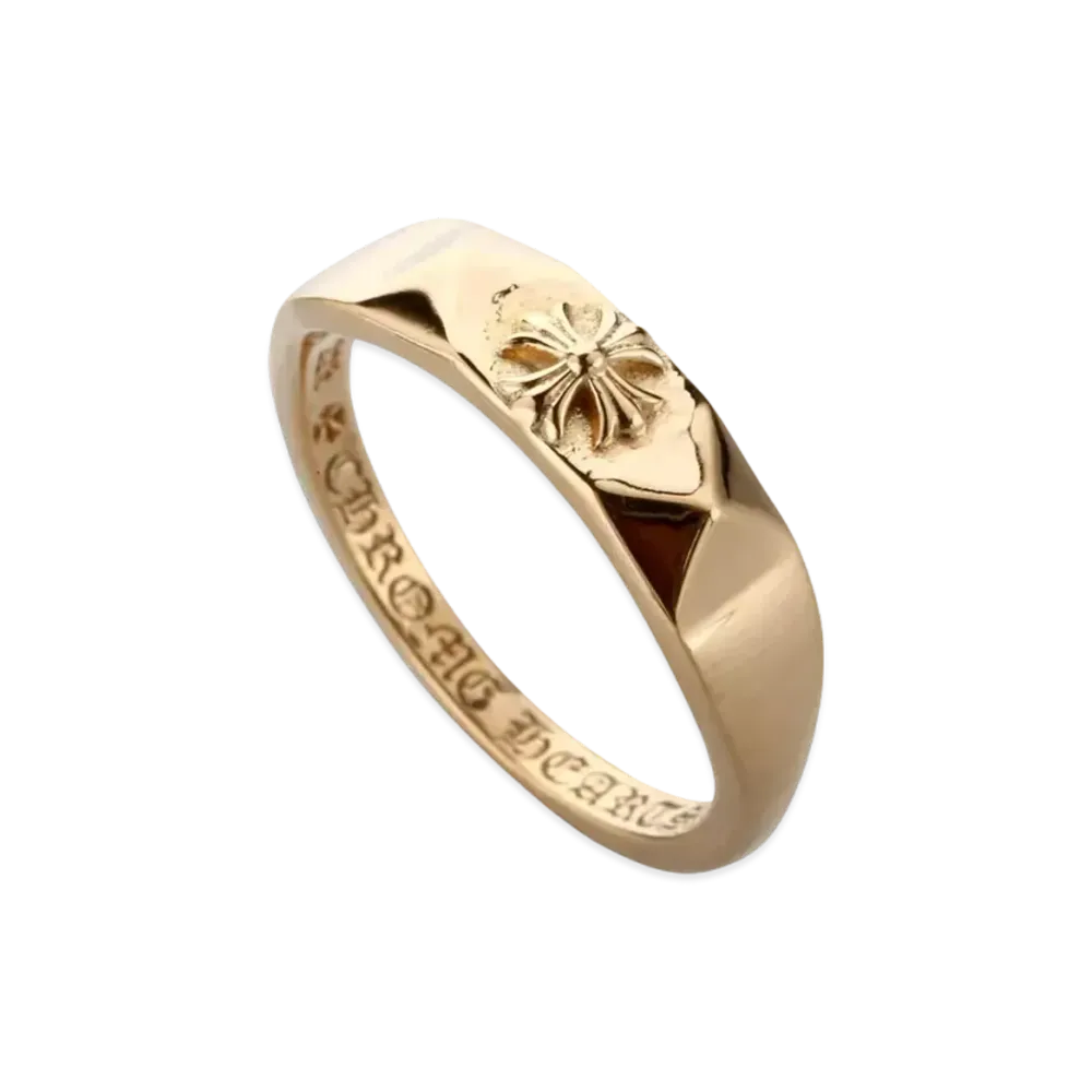 Chrome Hearts 22K Bubblegum Pyramid CH Plus Ring "Yellow Gold"