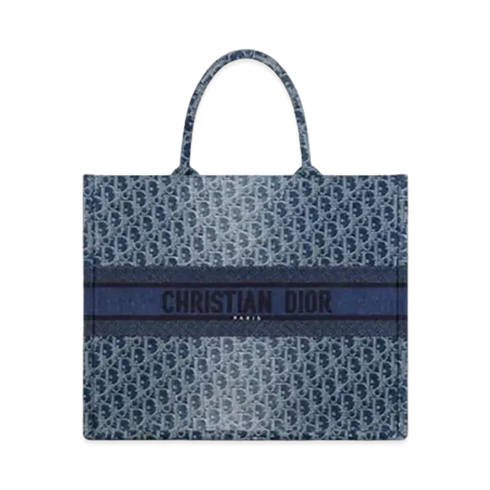 Dior Large Dior Book Tote Denim Dior Oblique Jacquard "Blue"