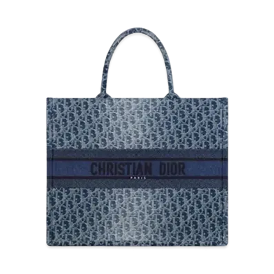Dior Large Dior Book Tote Denim Dior Oblique Jacquard "Blue"
