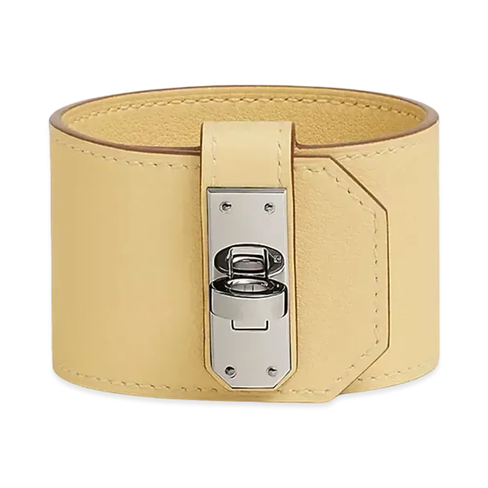 Hermes Kelly Twist Bracelet Large Model "Jaune Poussin/Palladium"