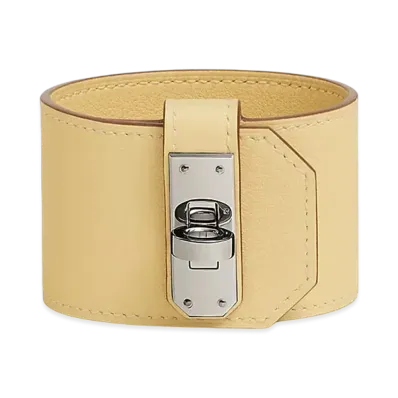 Hermes Kelly Twist Bracelet Large Model "Jaune Poussin/Palladium"